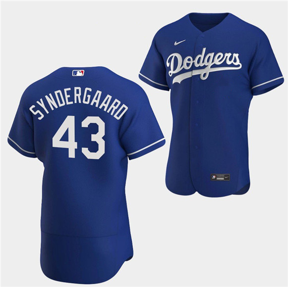 Men's Los Angeles Dodgers #43 Noah Syndergaard Blue Flex Base Stitched Baseball Jersey